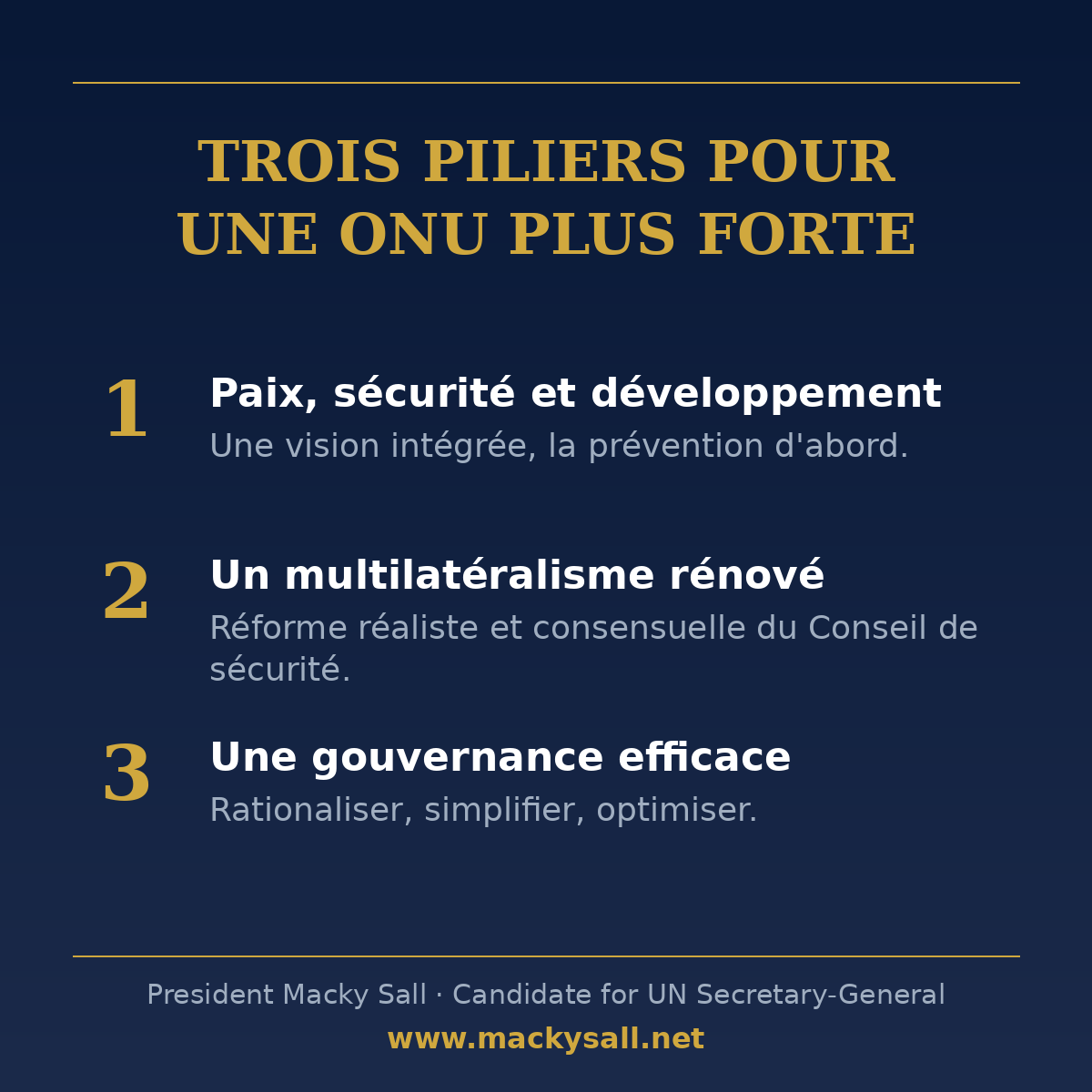 Votes indicatifs Conseil de sécurité : la vision Macky Sall