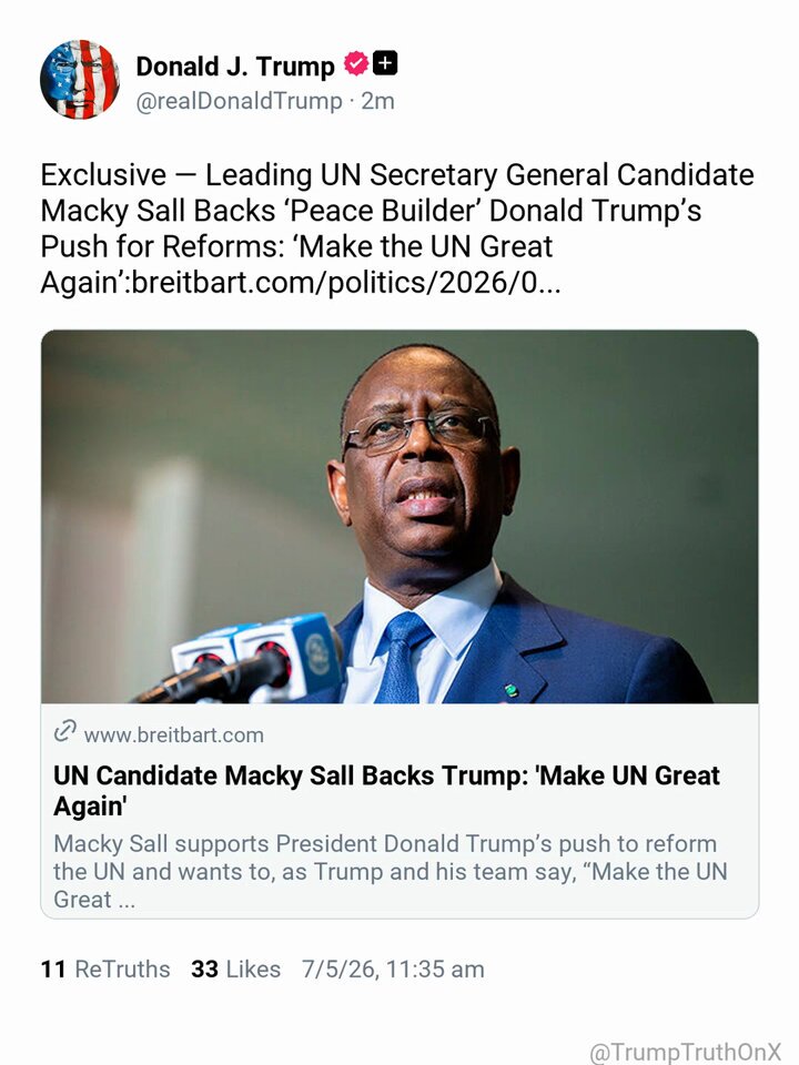 Macky Sall Trump ONU : un entretien relayé à Washington