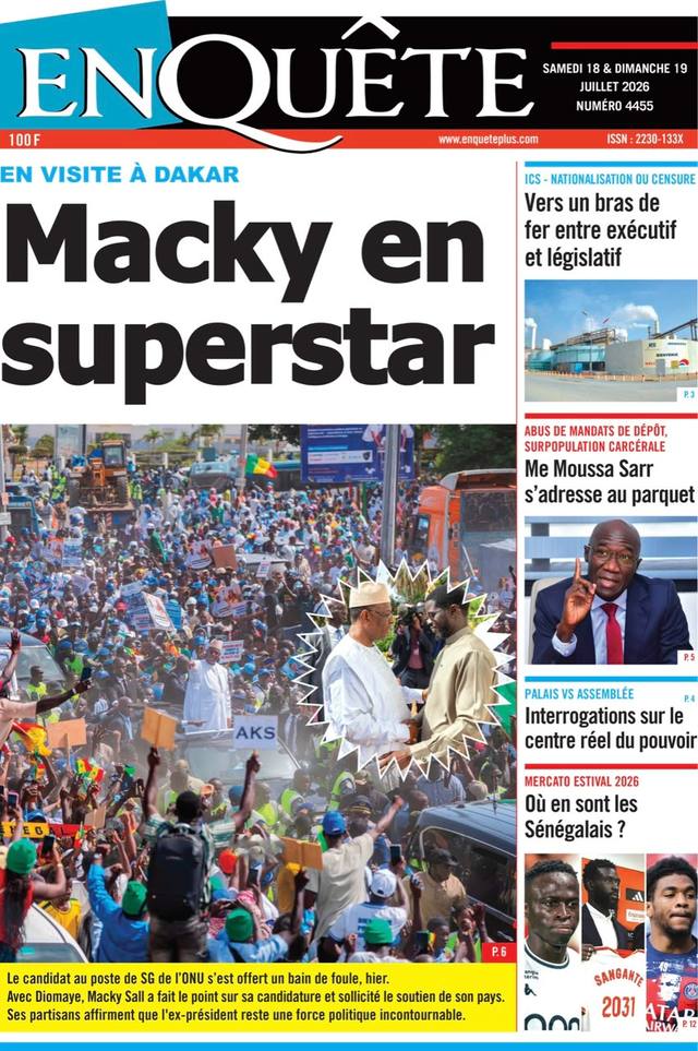Une de EnQuête, 18 juillet 2026