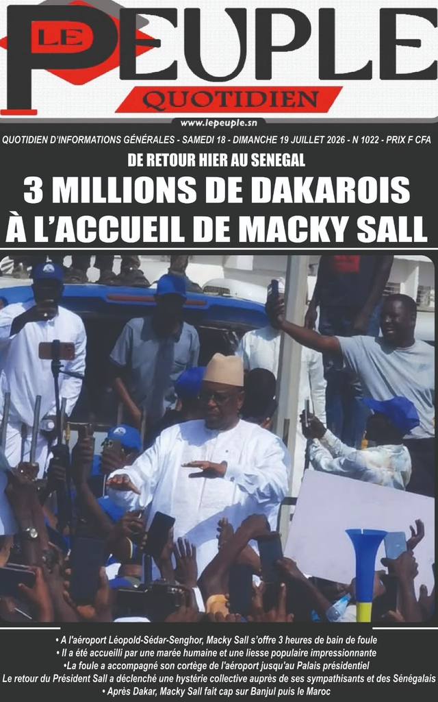Une de Le Peuple, 18 juillet 2026