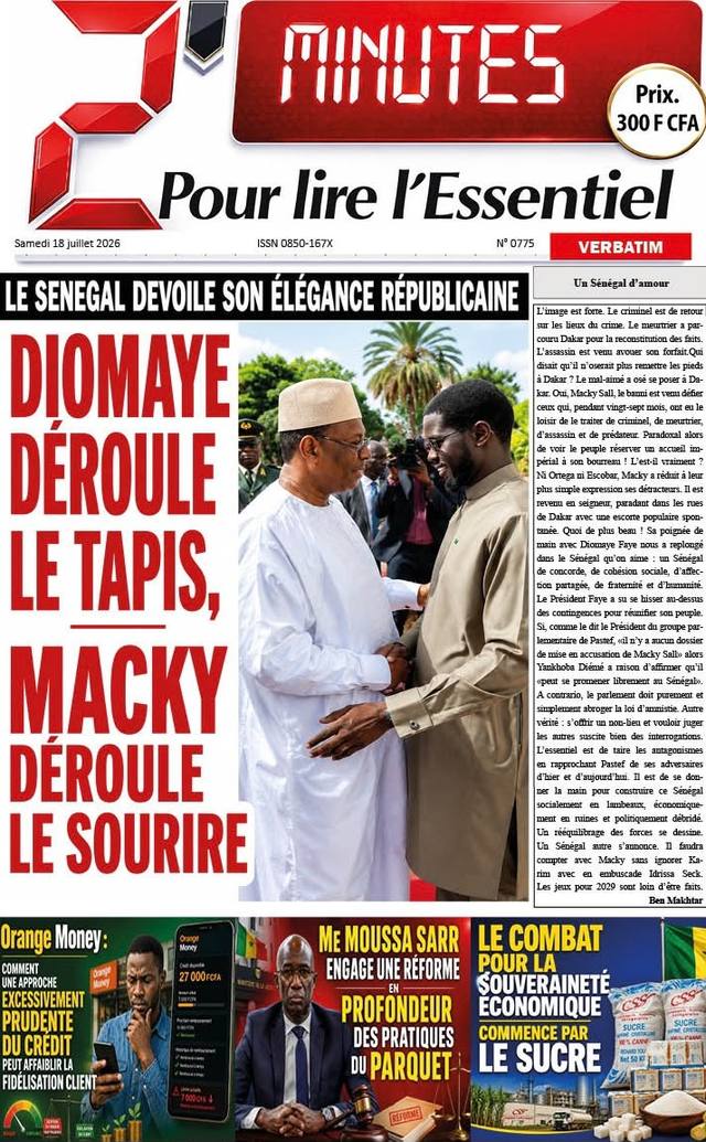 Une de Minutes, 18 juillet 2026