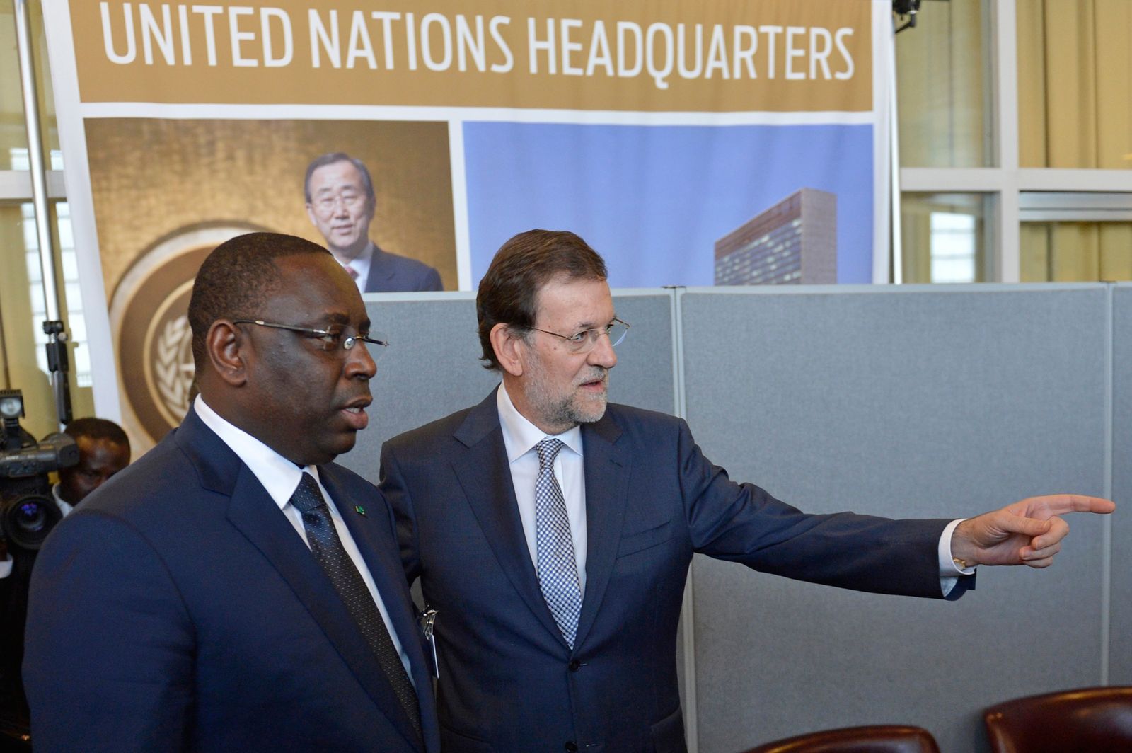 Avec le Premier ministre espagnol Mariano Rajoy au siège des Nations Unies, New York