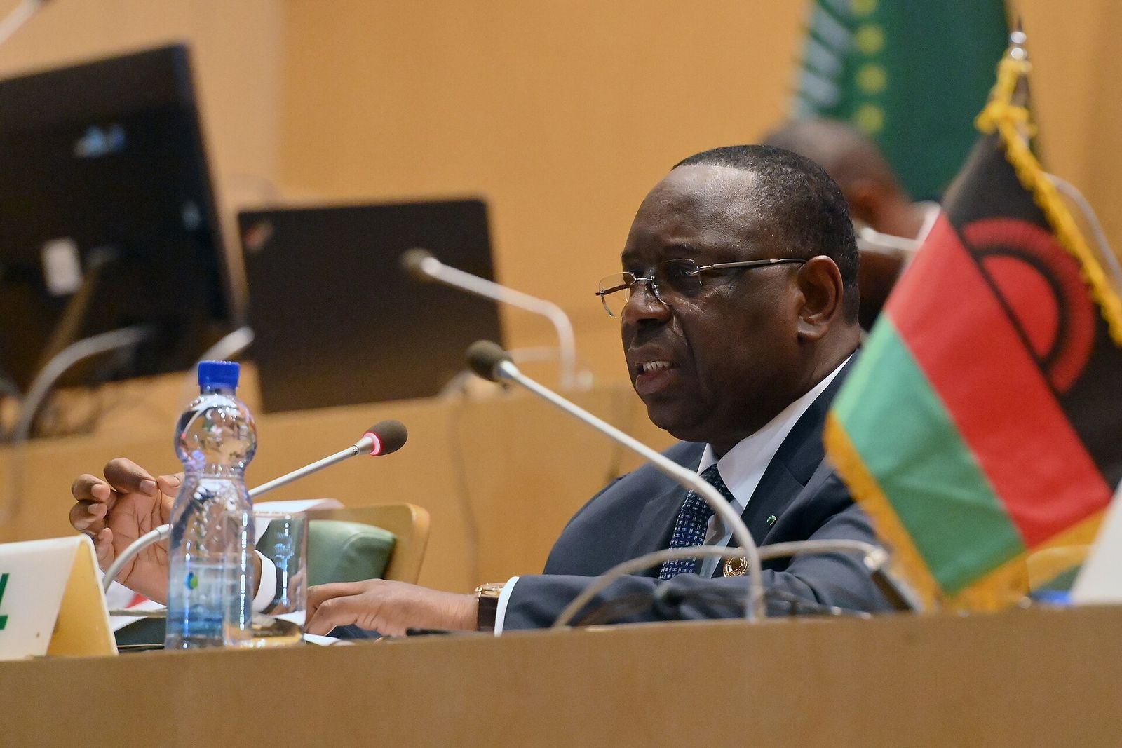 Macky Sall, Président en exercice de l'Union africaine, lors de son discours d'ouverture