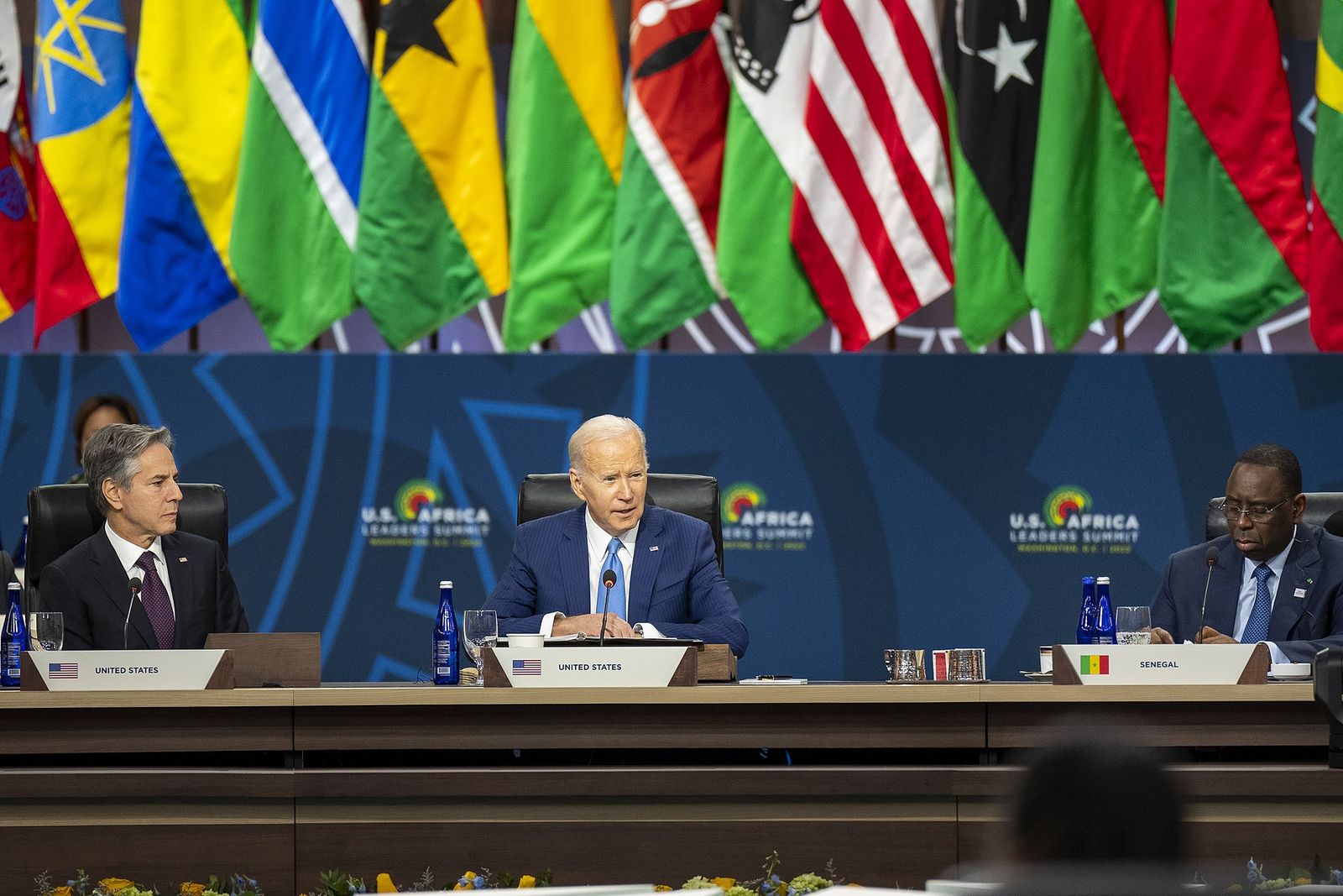 Macky Sall au Sommet des Leaders États-Unis–Afrique 2022 avec Joe Biden et Antony Blinken
